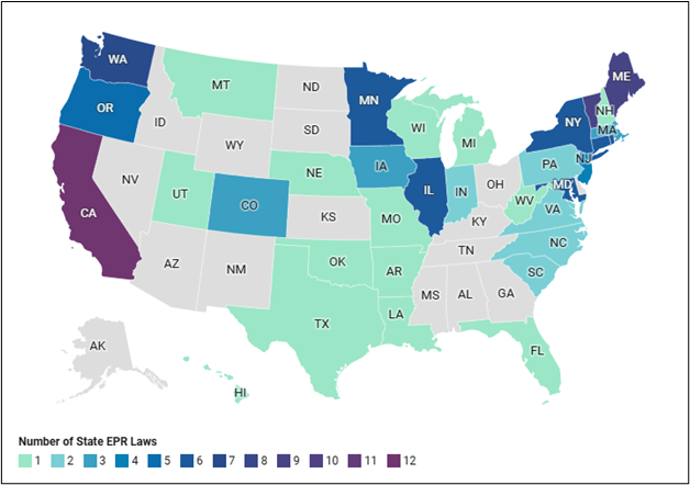 National Waste Associates: Intelligent National Waste Services Management. Reuse and Recycle Your Waste | The Hidden Cost of Going Green hidden cost of going green map of EPR laws by state